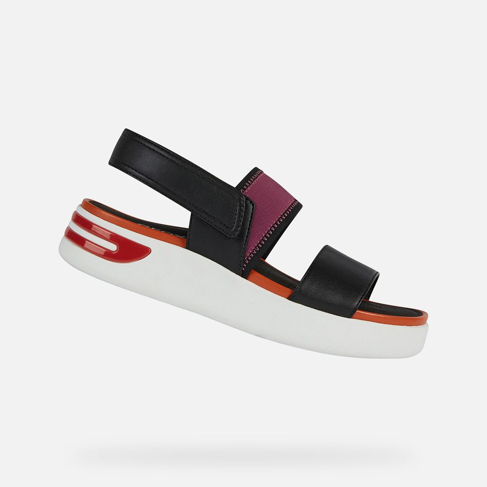 Geox Bayan Sandalet Siyah/Turuncu - Ottaya - JUY-421763